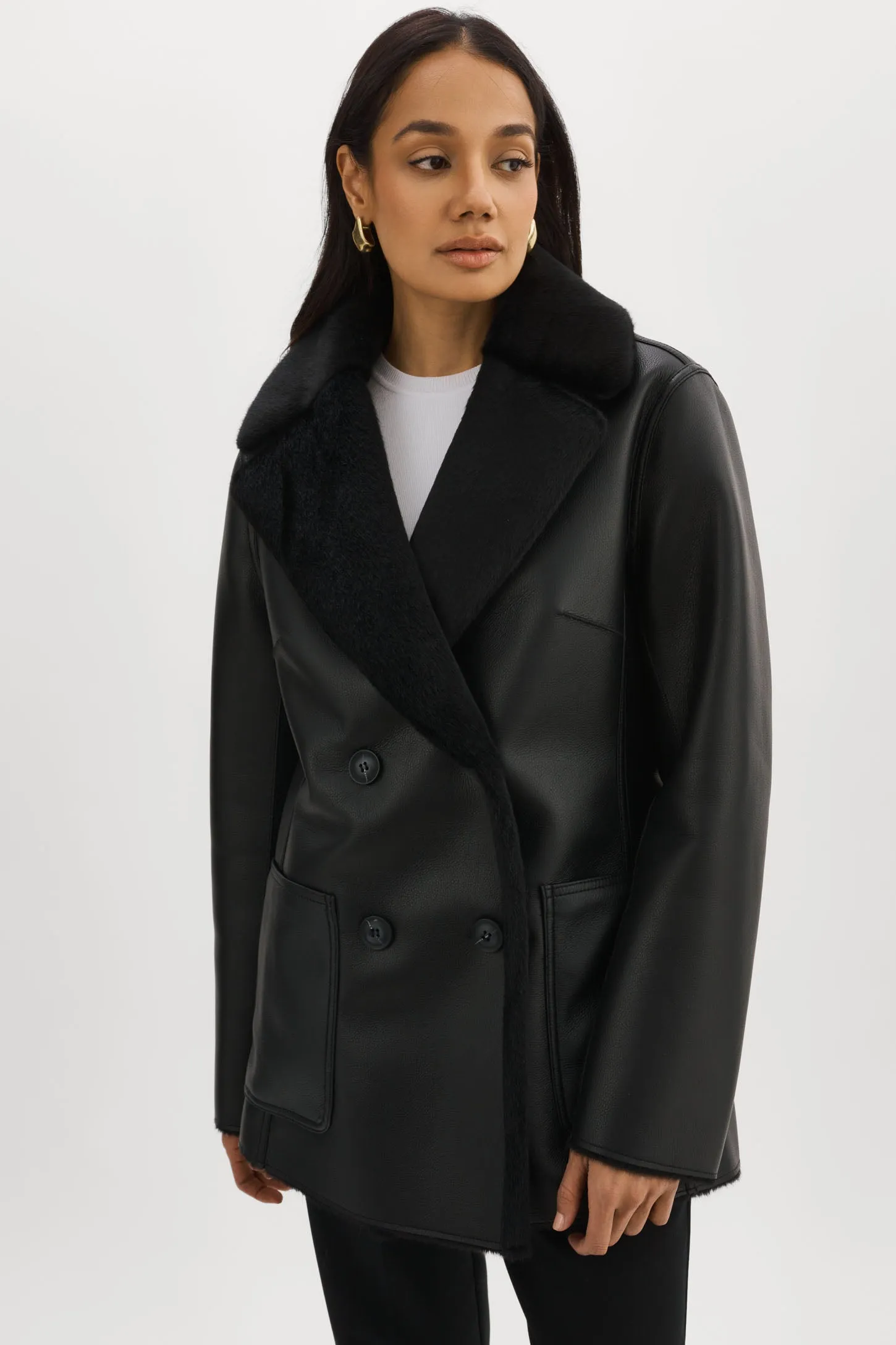 CAMILLE | Faux Shearling Reversible Coat sold by LAMARQUE