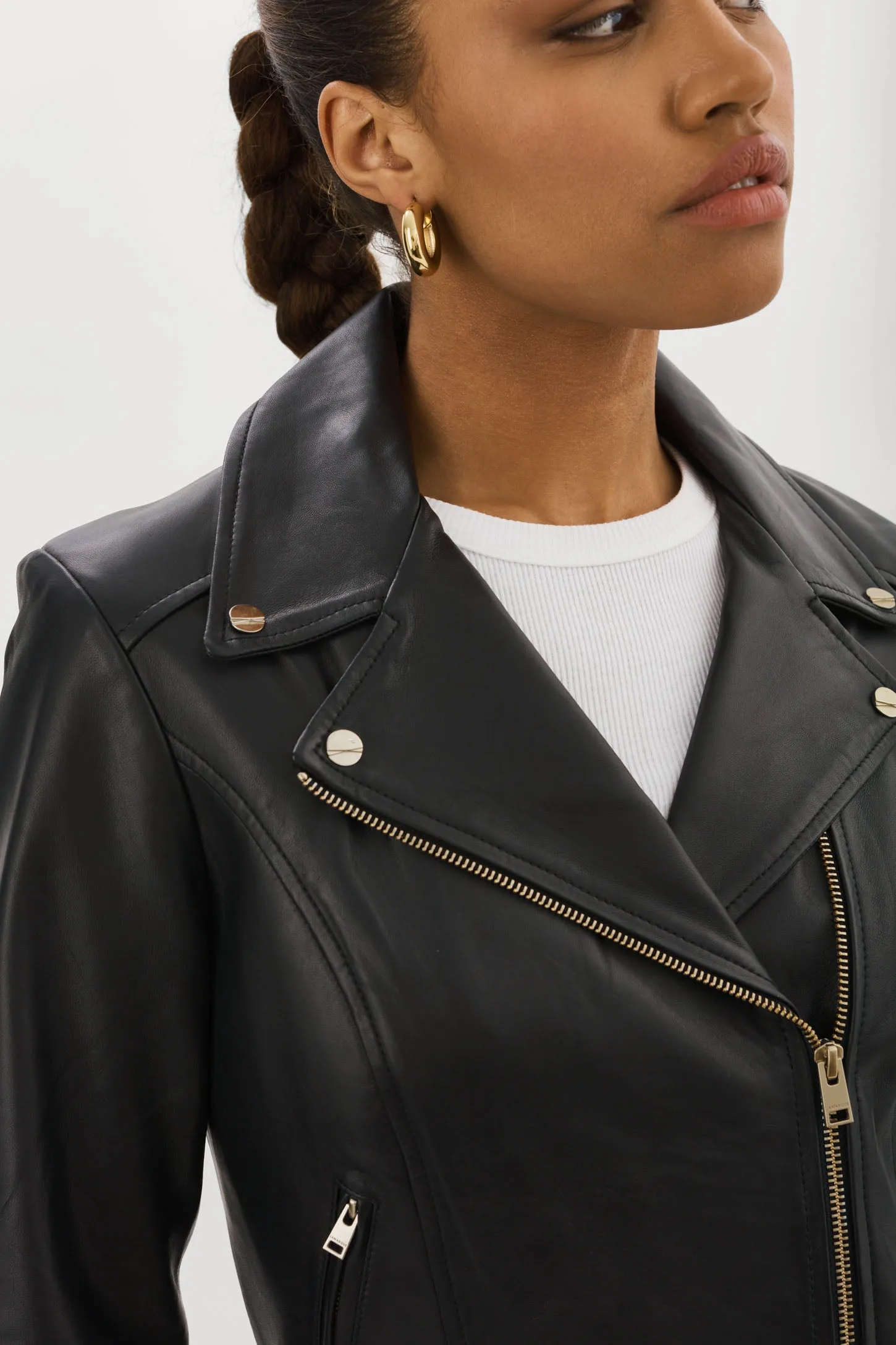 KELSEY GOLD | Leather Biker Jacket sold by LAMARQUE product image thumbnail 5