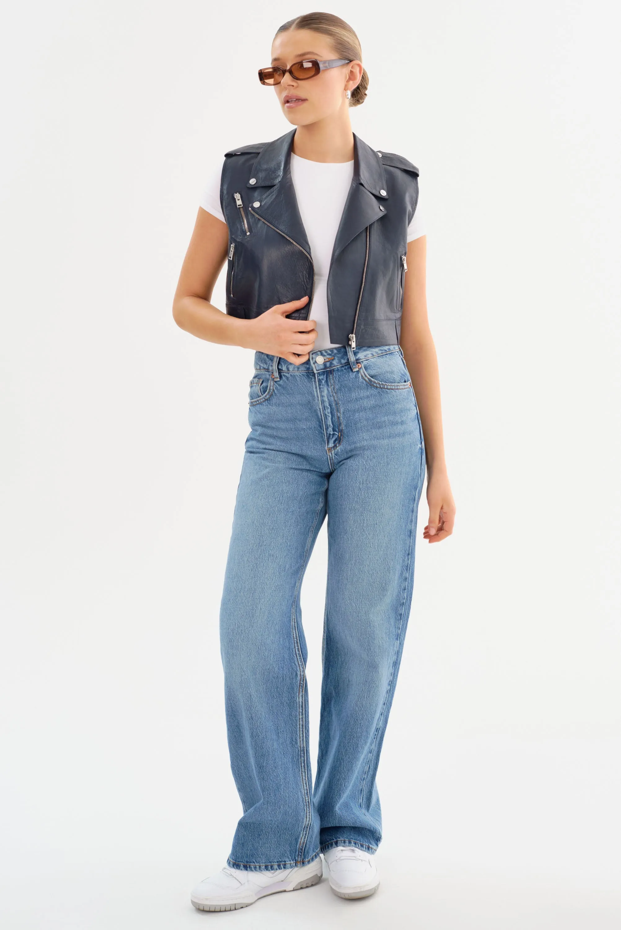 AMALIA | Leather Biker Vest sold by LAMARQUE product image thumbnail 5