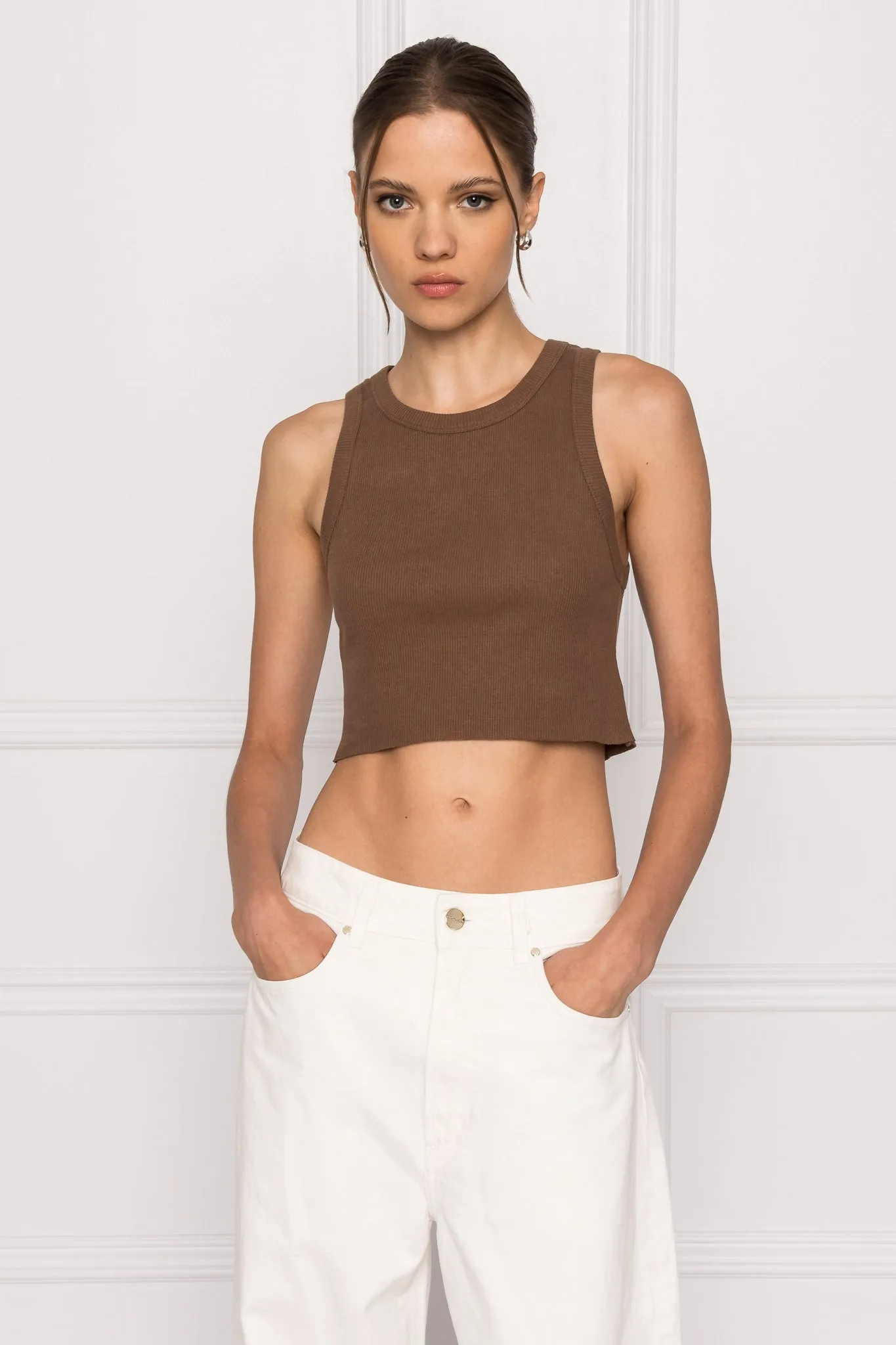 ELICIA | Ribbed Crop Tank Top sold by La Marque