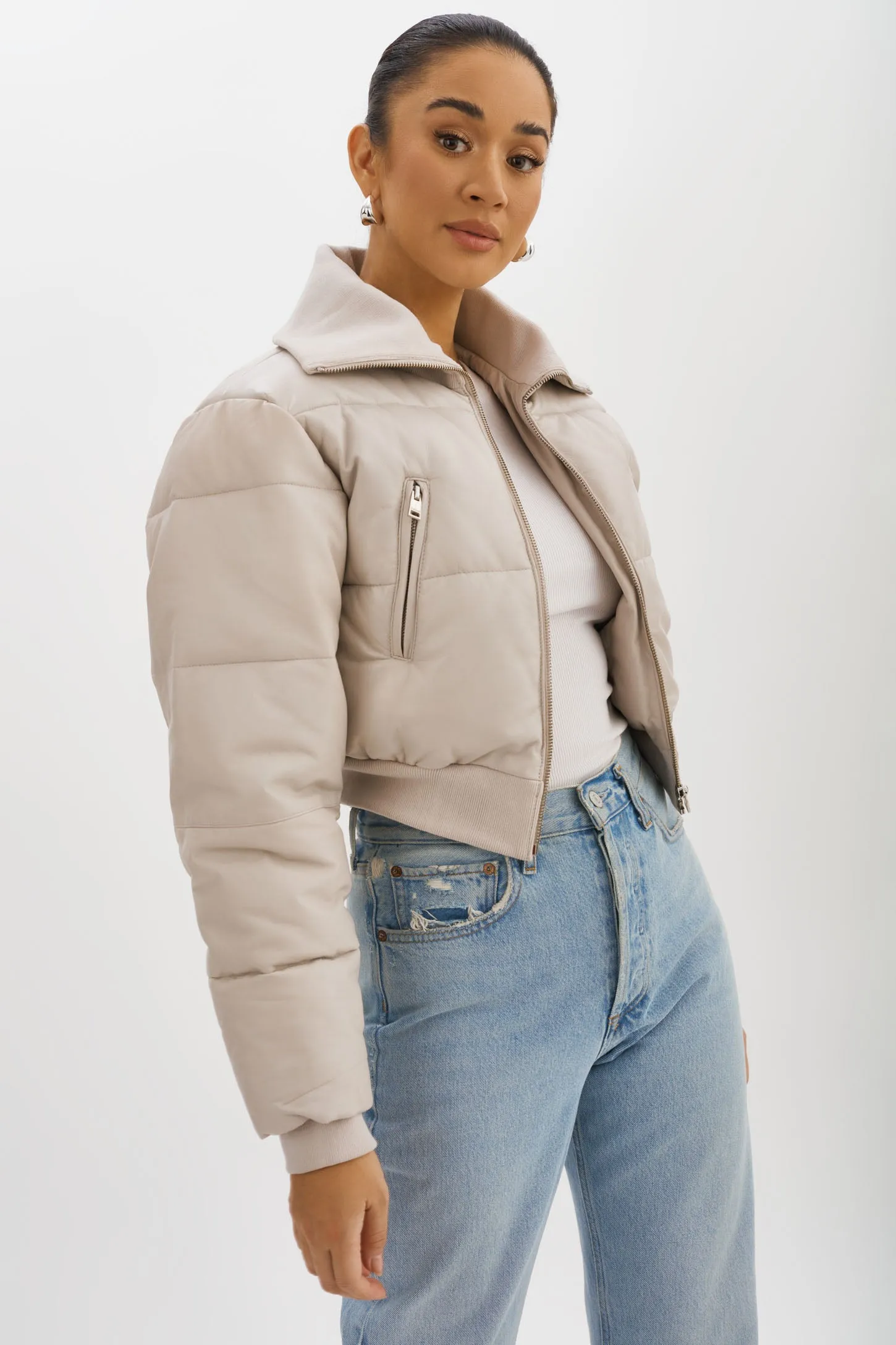 LIVIA | Leather Puffer Jacket sold by La Marque product image thumbnail 2