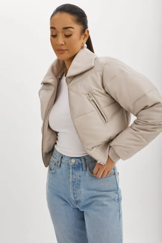 LIVIA | Leather Puffer Jacket sold by La Marque