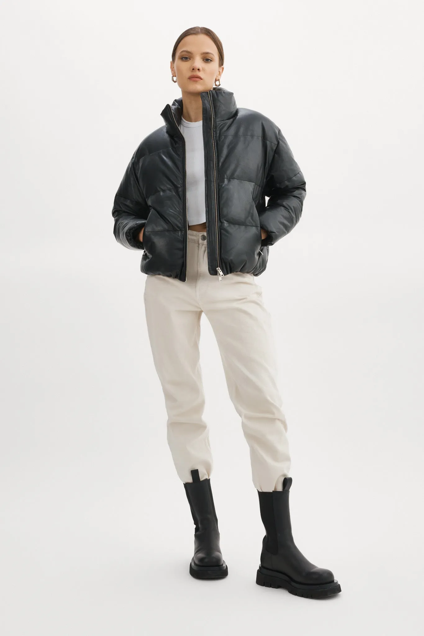 IRIS Leather Puffer Jacket sold by LAMARQUE product image thumbnail 4