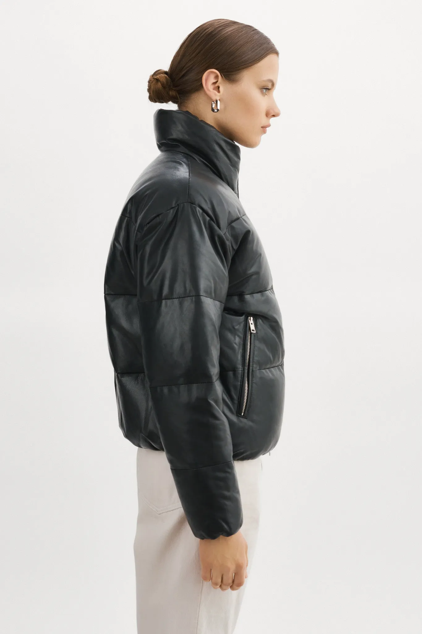 IRIS Leather Puffer Jacket sold by LAMARQUE product image thumbnail 3