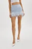 MAGNOLIA | Feather Trim Mini Skirt sold by La Marque