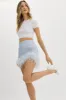 MAGNOLIA | Feather Trim Mini Skirt sold by La Marque