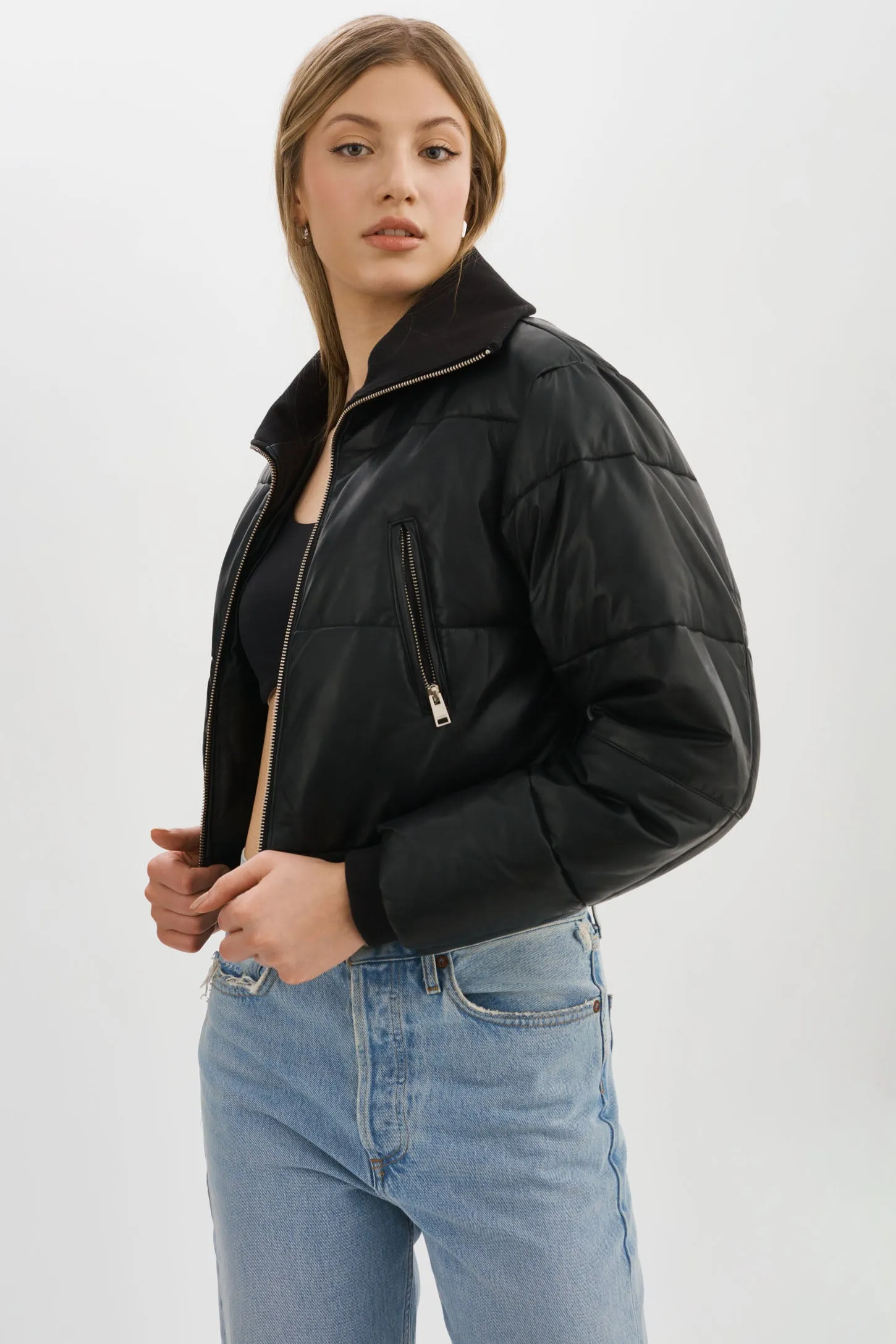 LIVIA | Leather Puffer Jacket sold by La Marque product image thumbnail 3