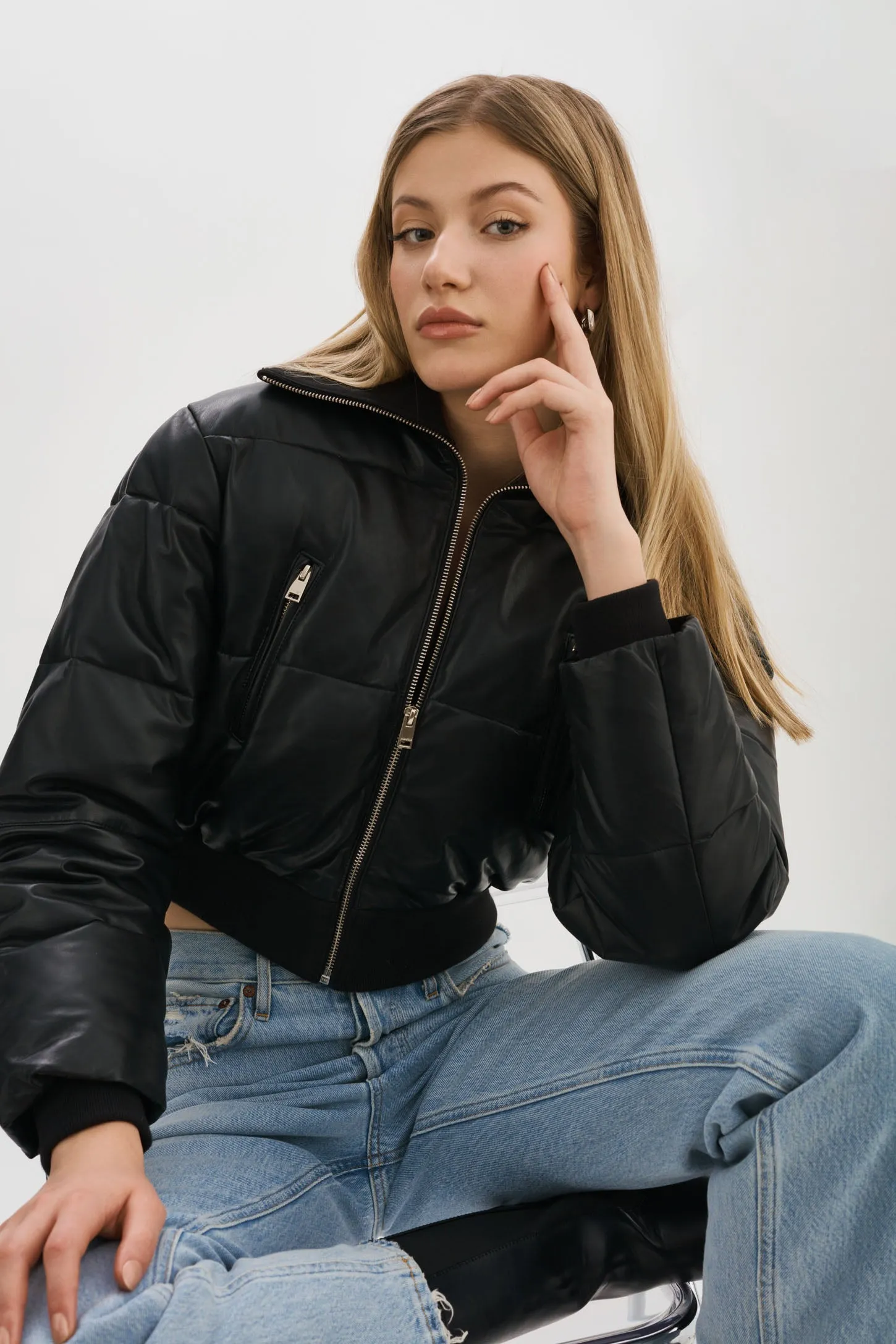 LIVIA | Leather Puffer Jacket sold by La Marque