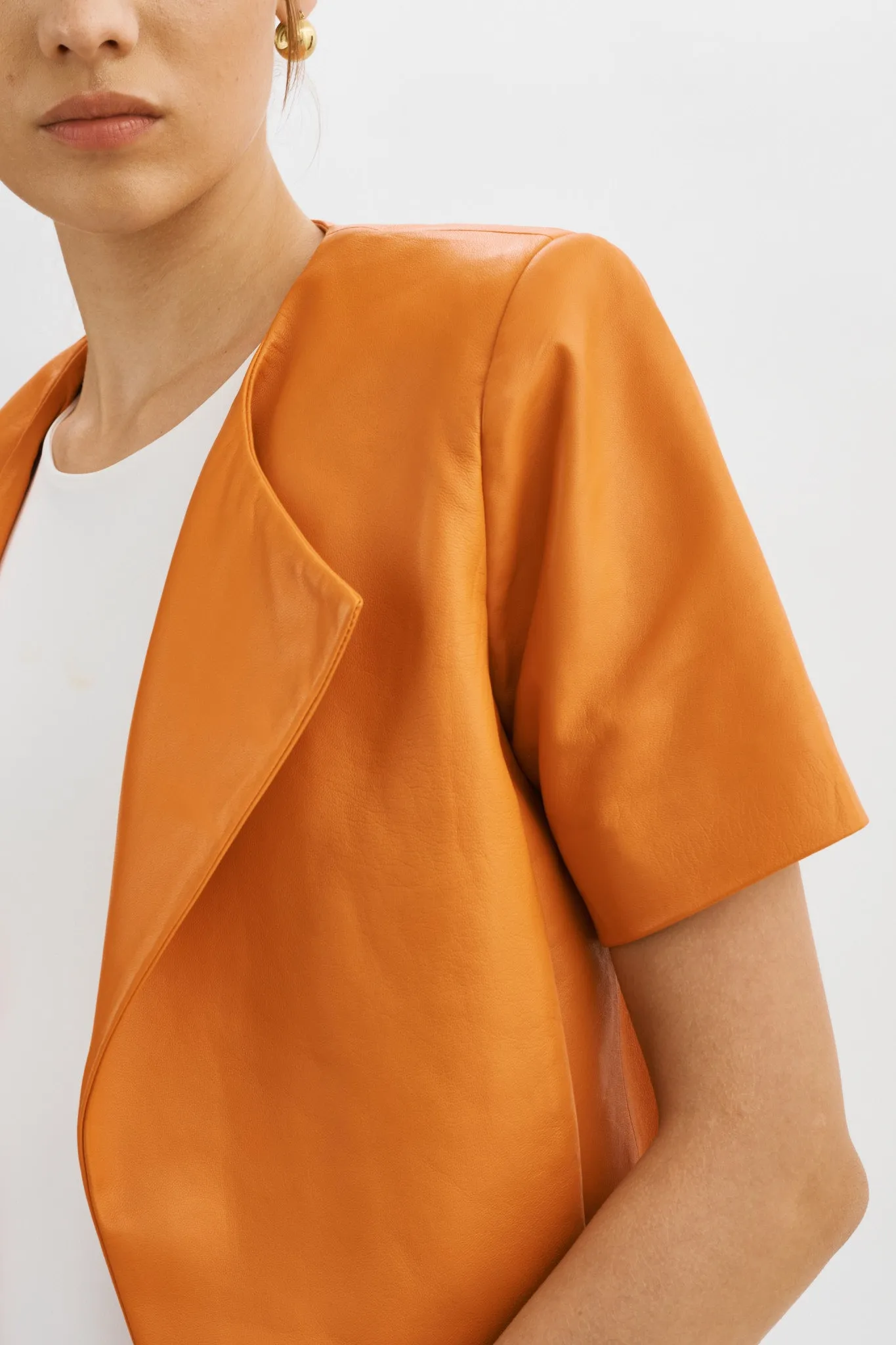 DARIA | Cropped Leather Jacket sold by La Marque product image thumbnail 3