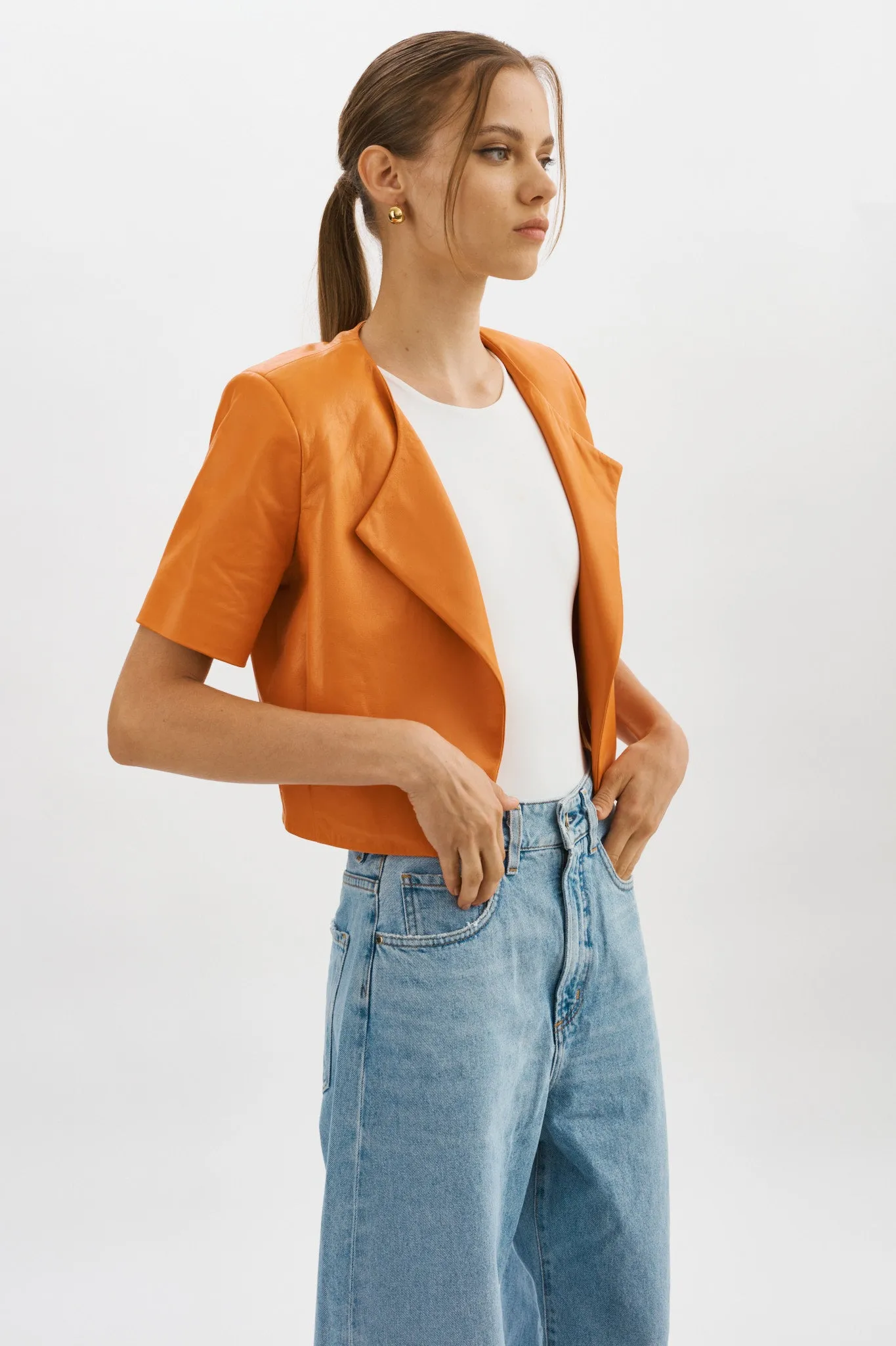 DARIA | Cropped Leather Jacket sold by La Marque product image thumbnail 4