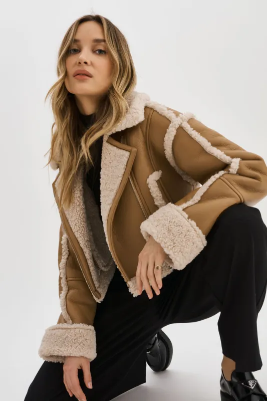 ADRINA | Faux Shearling Crop Jacket sold by La Marque