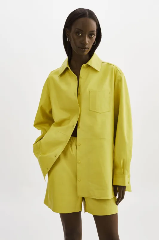 Estelle | Leather Oversized Shirt sold by La Marque