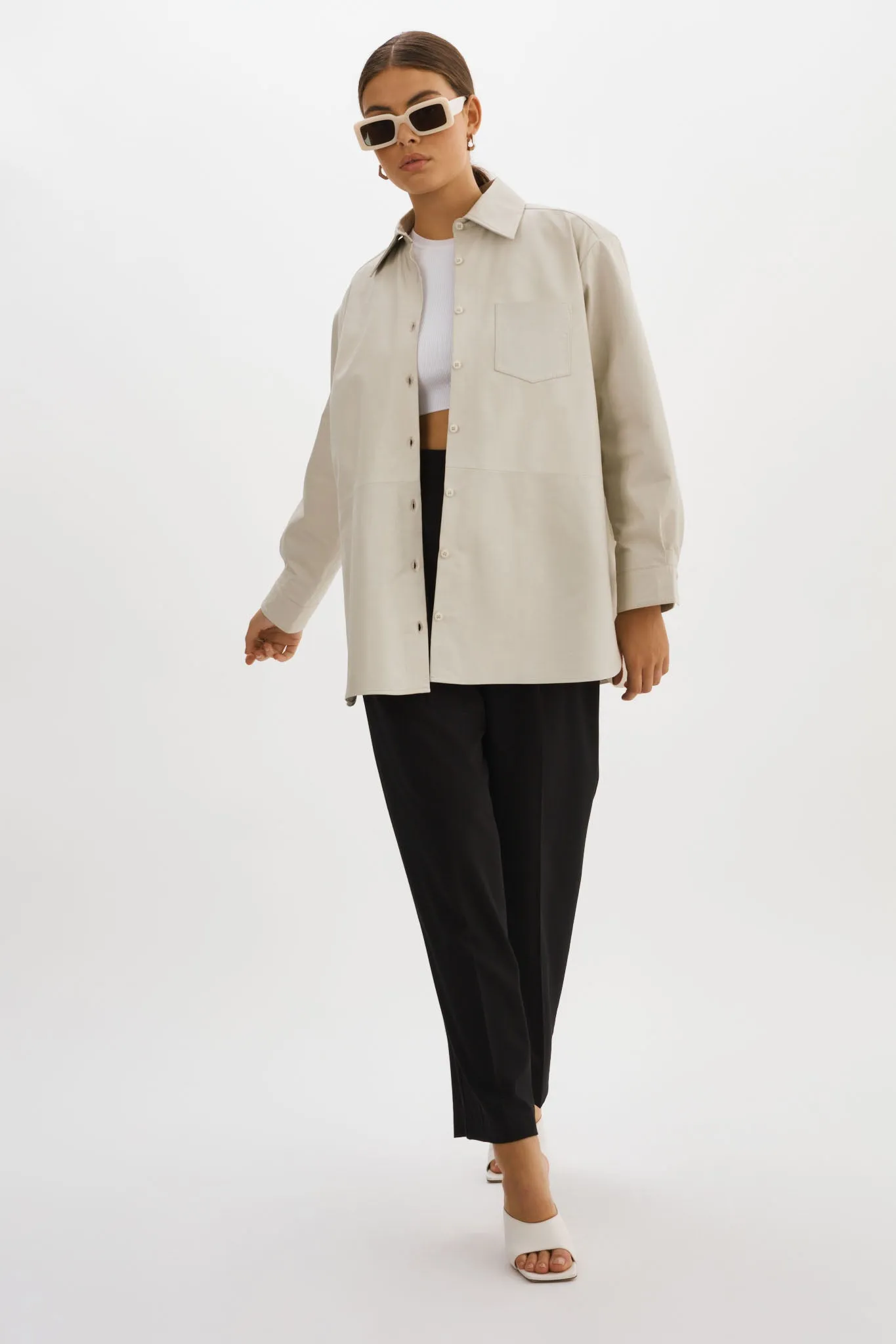 Estelle | Leather Oversized Shirt sold by La Marque product image thumbnail 5
