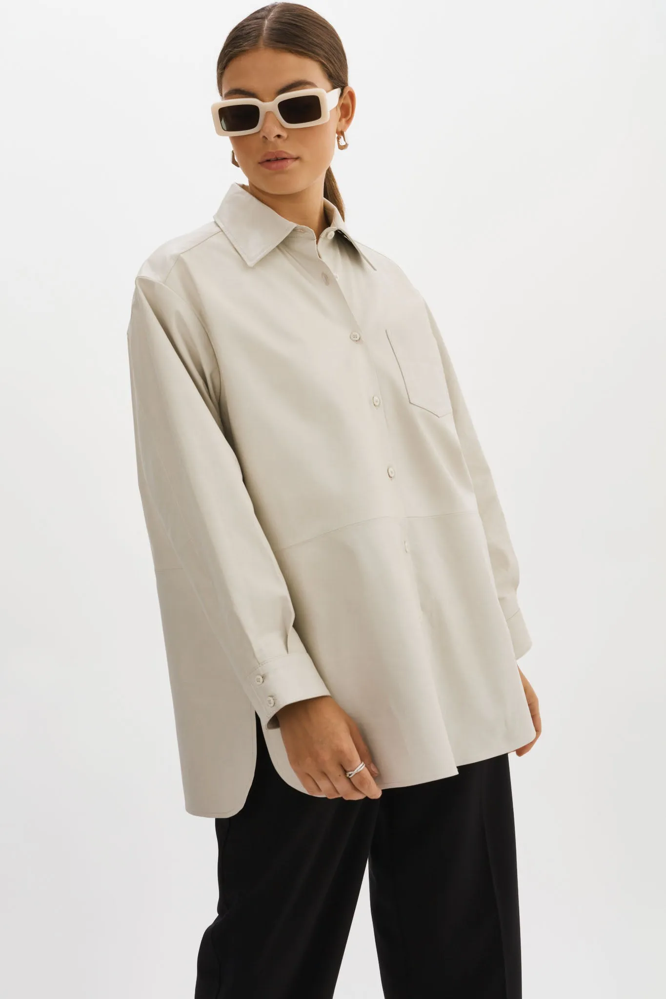 Estelle | Leather Oversized Shirt sold by La Marque product image thumbnail 2