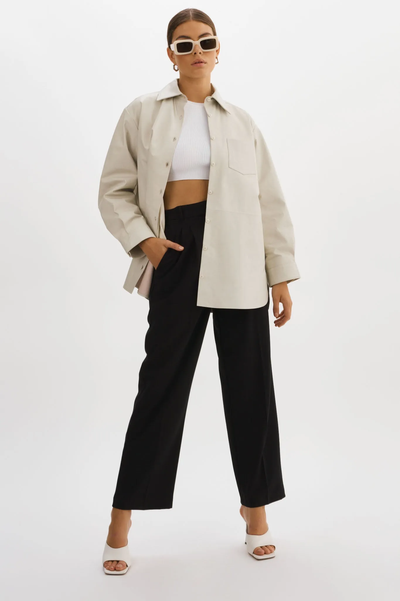 Estelle | Leather Oversized Shirt sold by La Marque product image thumbnail 4