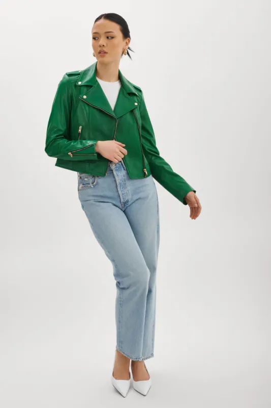 DONNA GOLD | Iconic Leather Biker Jacket sold by LAMARQUE