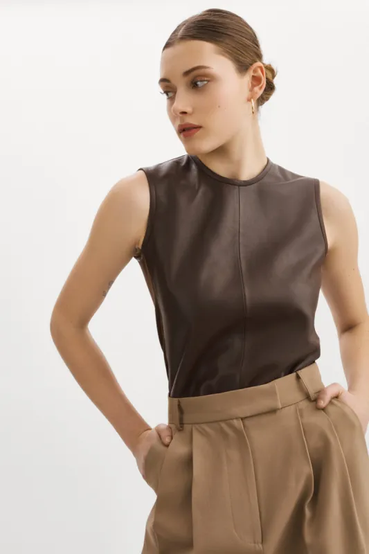 SOFIA | Leather Shell Top sold by La Marque