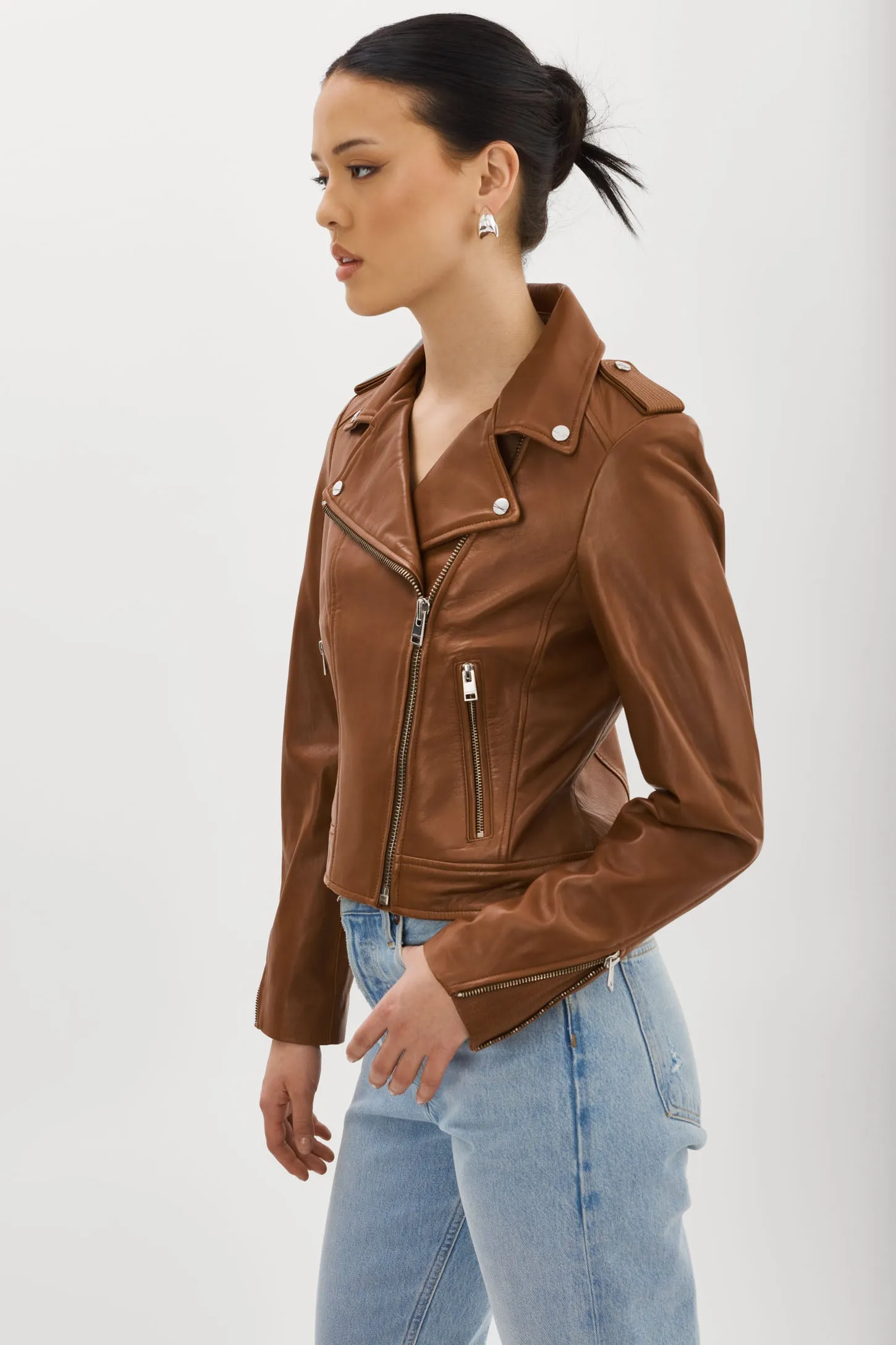 DONNA | Iconic Leather Biker Jacket sold by LAMARQUE product image thumbnail 4