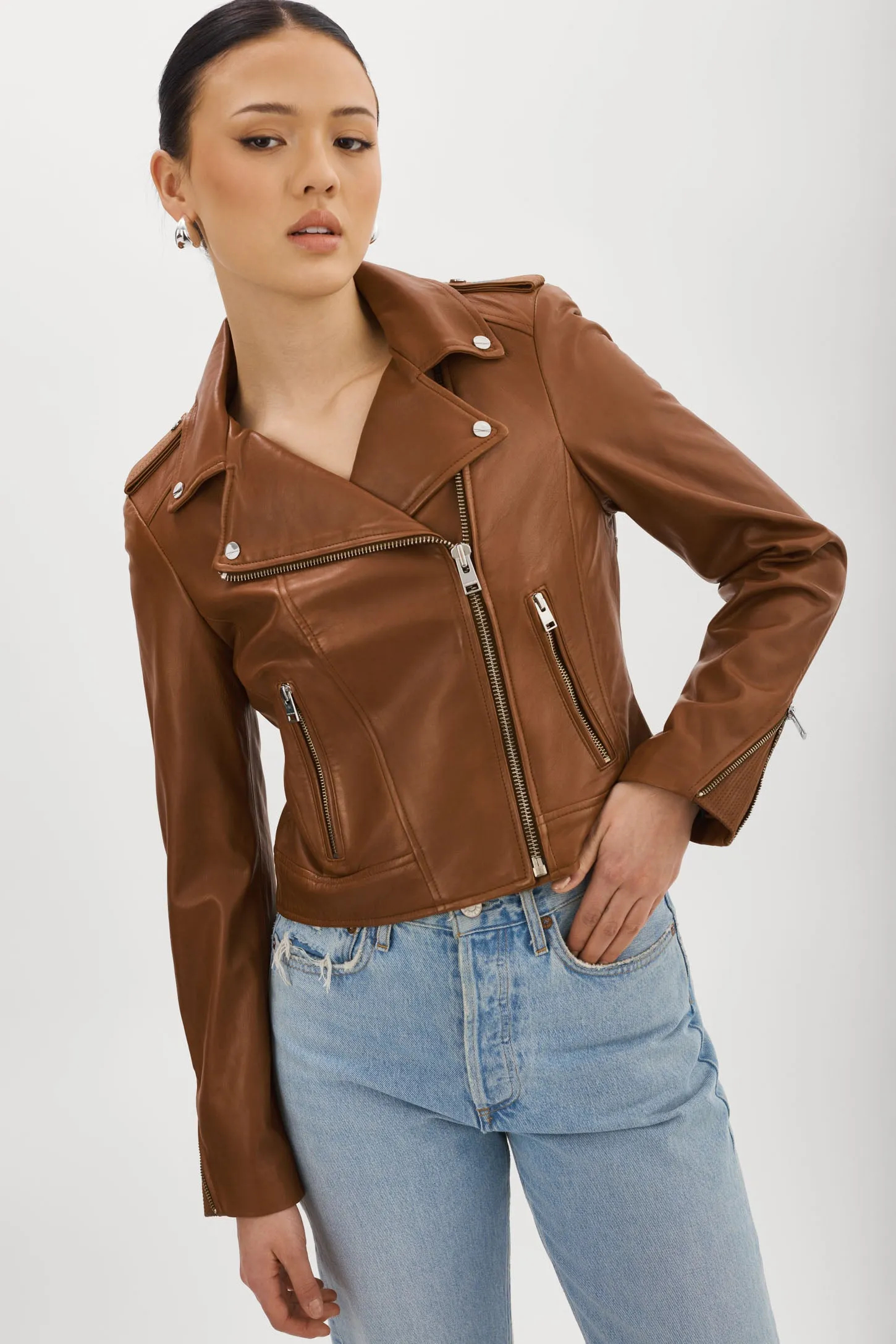 DONNA | Iconic Leather Biker Jacket sold by LAMARQUE product image thumbnail 3