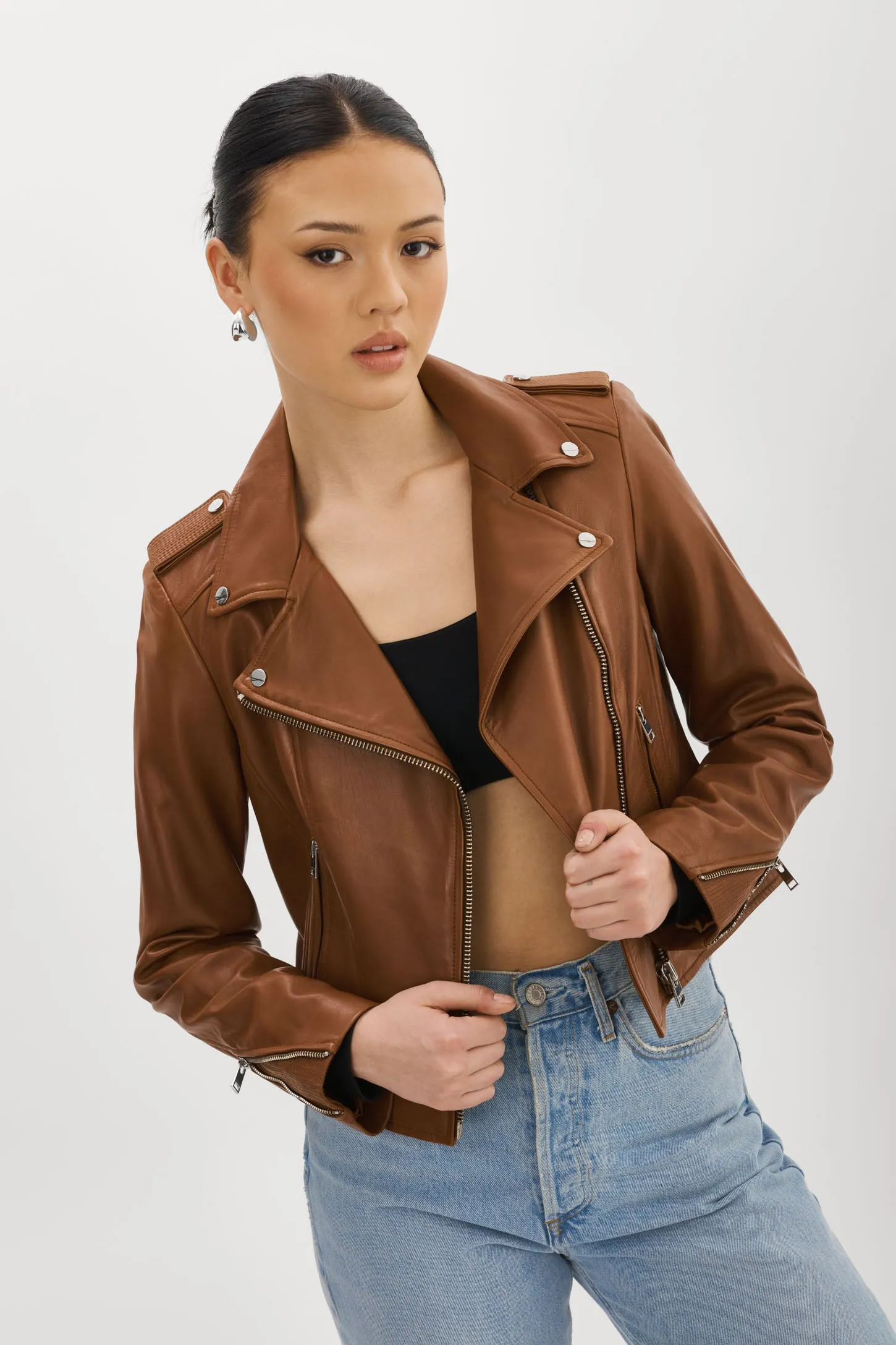 DONNA | Iconic Leather Biker Jacket sold by LAMARQUE