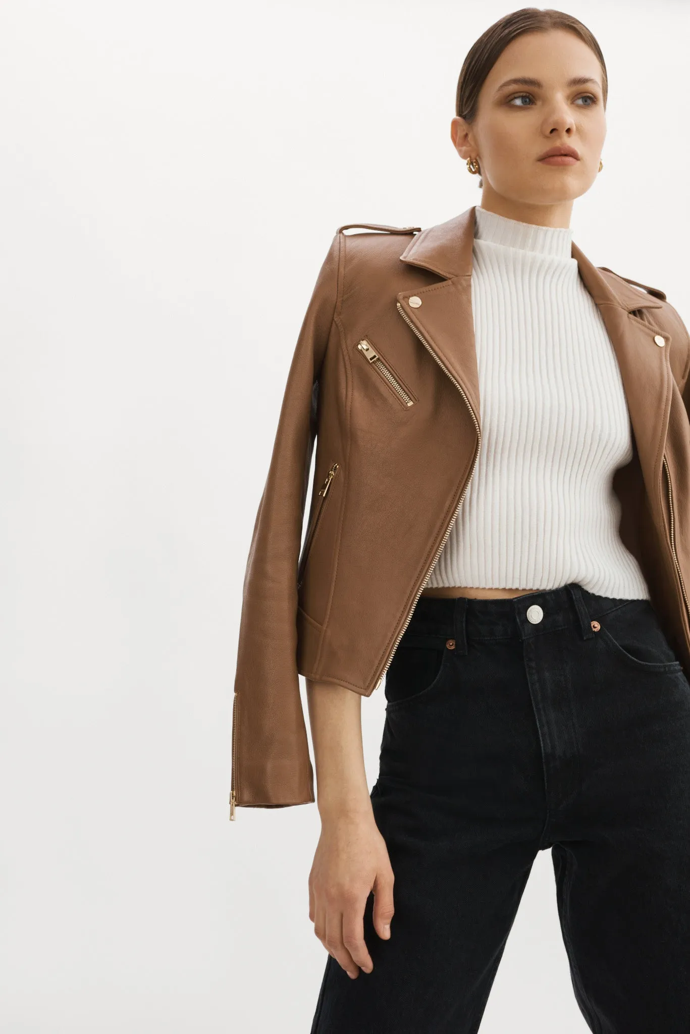 MELLIE | Leather Biker Jacket sold by La Marque product image thumbnail 4