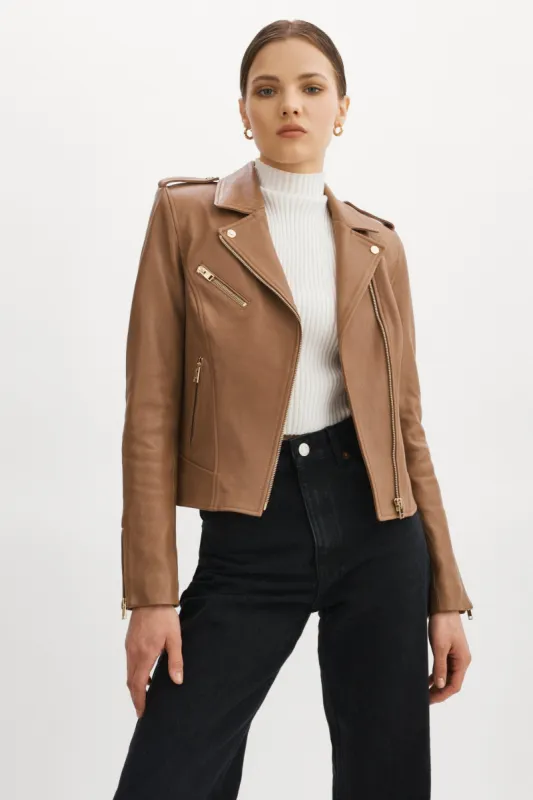 MELLIE | Leather Biker Jacket sold by La Marque