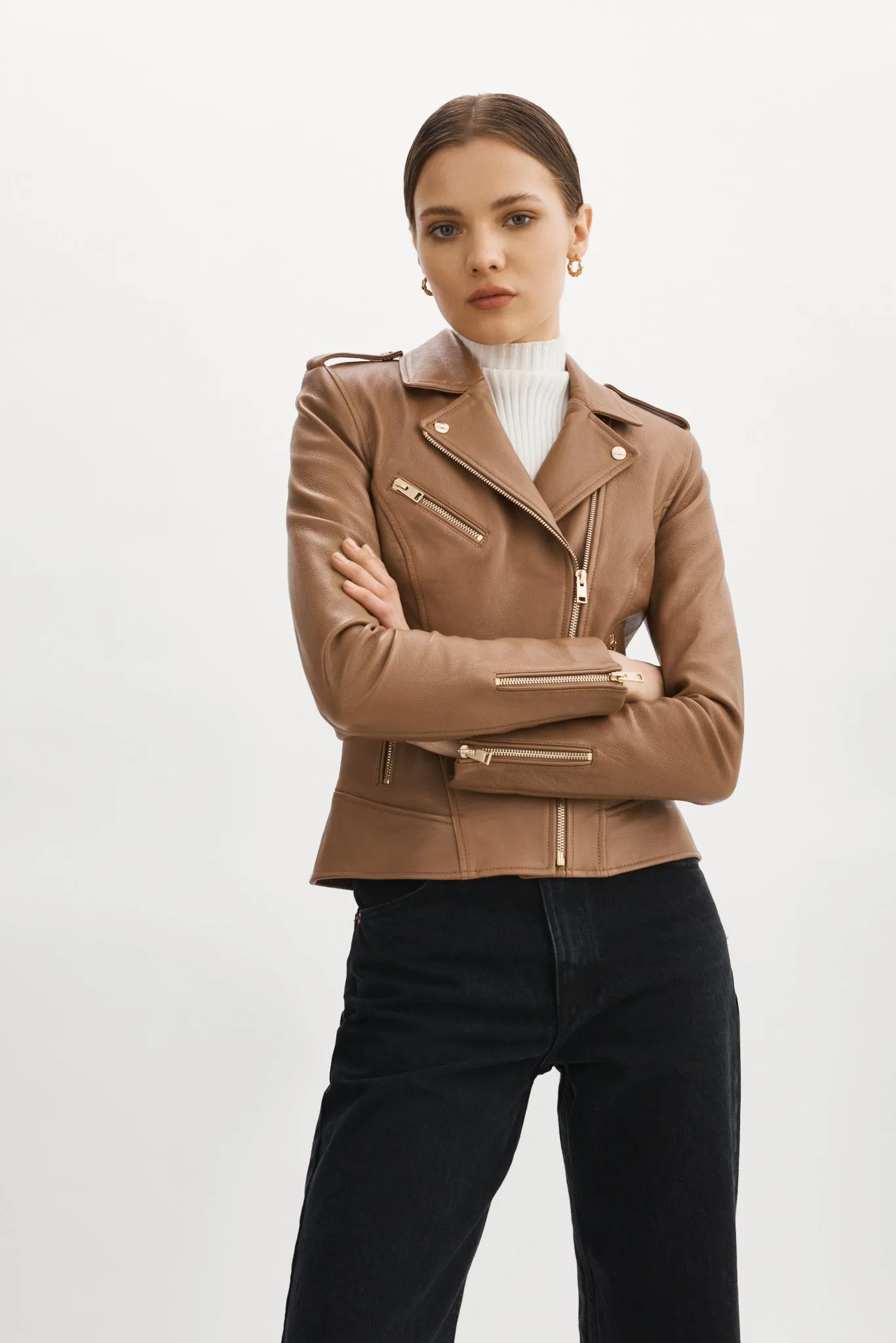 MELLIE | Leather Biker Jacket sold by La Marque product image thumbnail 5