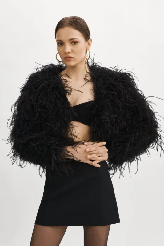 HALLIE | Ostrich Feather Jacket sold by La Marque