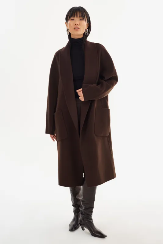 THARA | Shawl Collar Wool Coat sold by La Marque