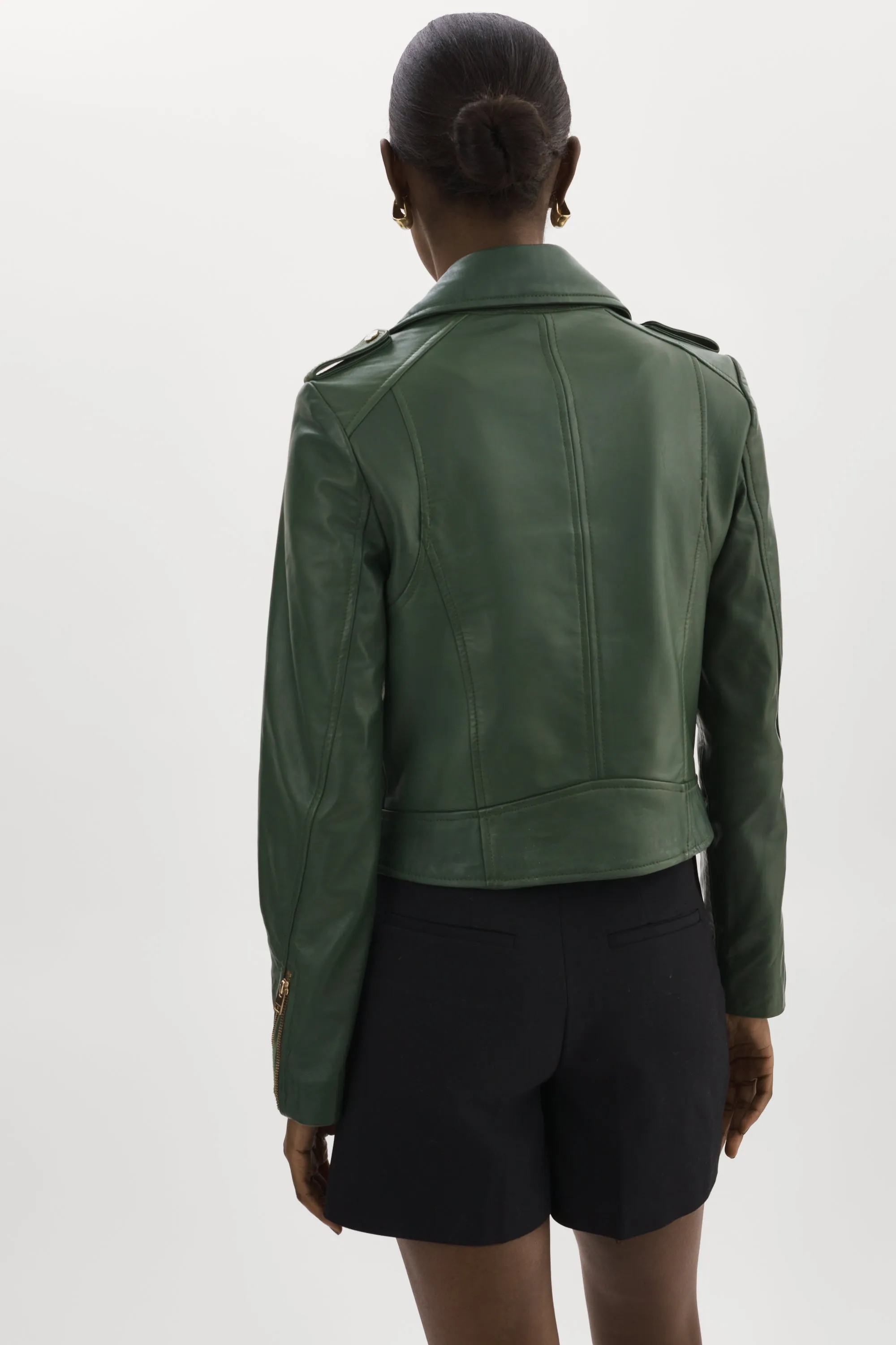 DONNA GOLD | Iconic Leather Biker Jacket sold by La Marque product image thumbnail 4