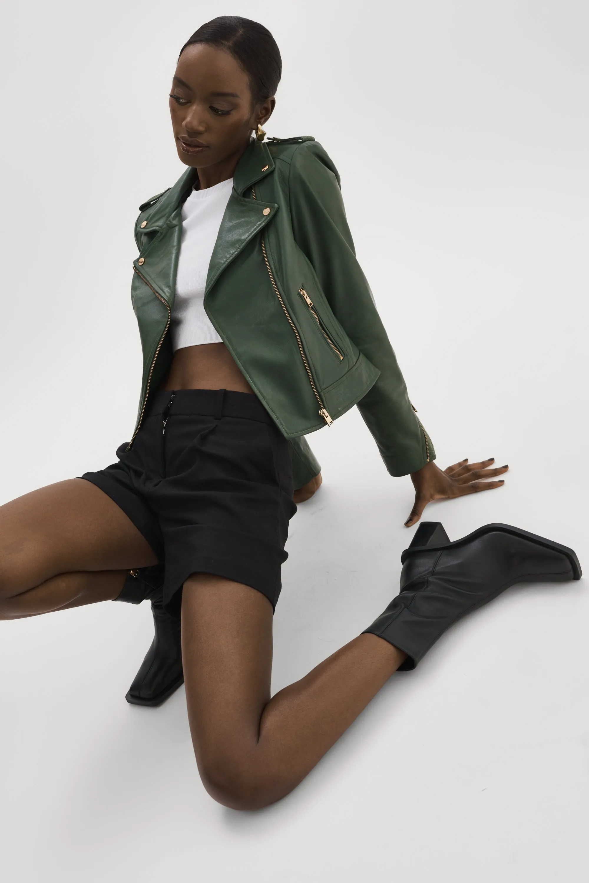 DONNA GOLD | Iconic Leather Biker Jacket sold by La Marque product image thumbnail 5