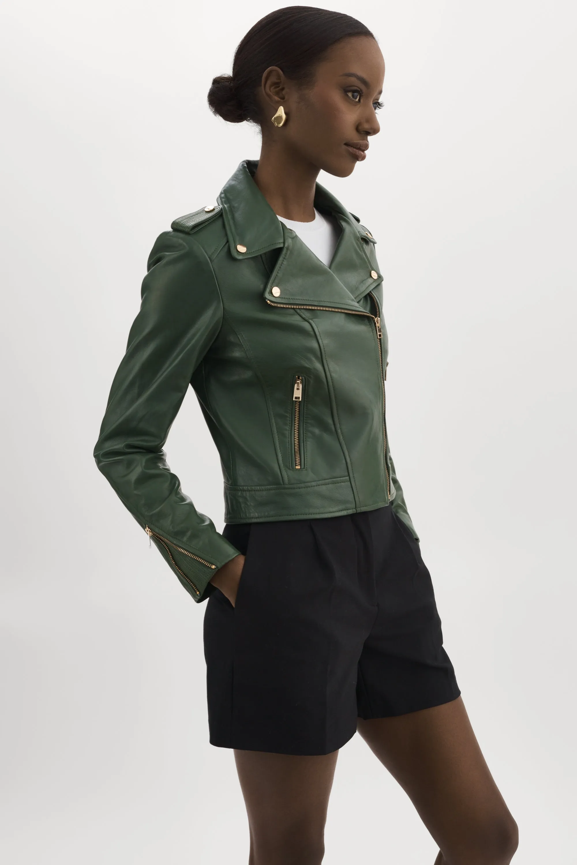 DONNA GOLD | Iconic Leather Biker Jacket sold by La Marque product image thumbnail 2