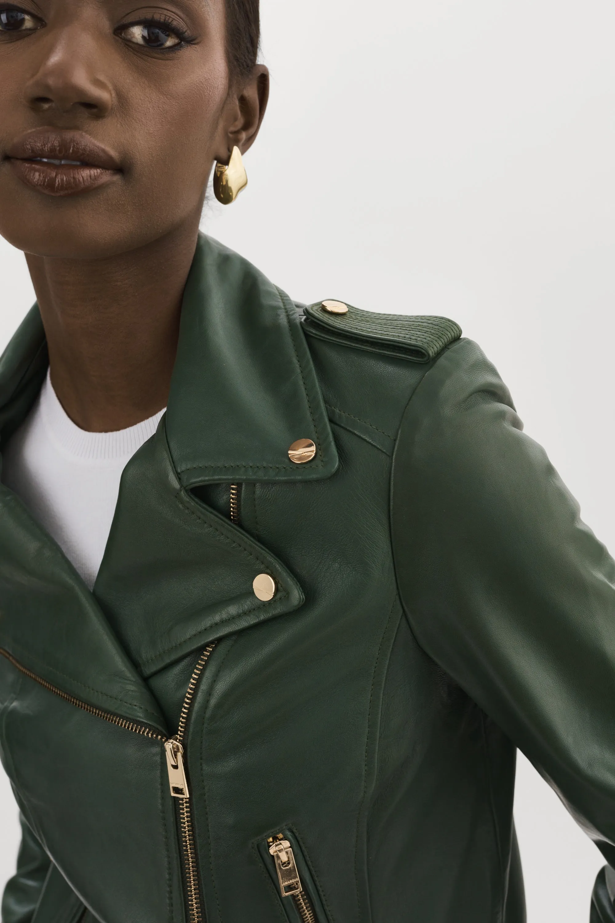DONNA GOLD | Iconic Leather Biker Jacket sold by La Marque product image thumbnail 3