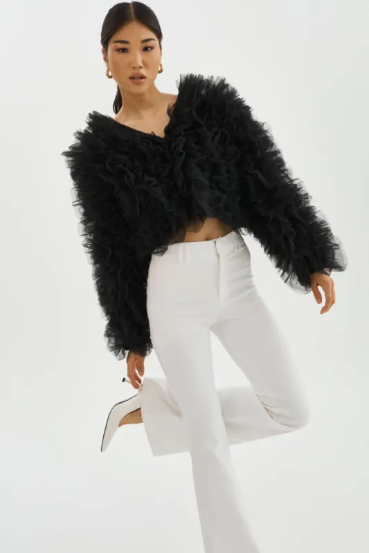 BRITNY | Ruffle Tulle Jacket sold by La Marque