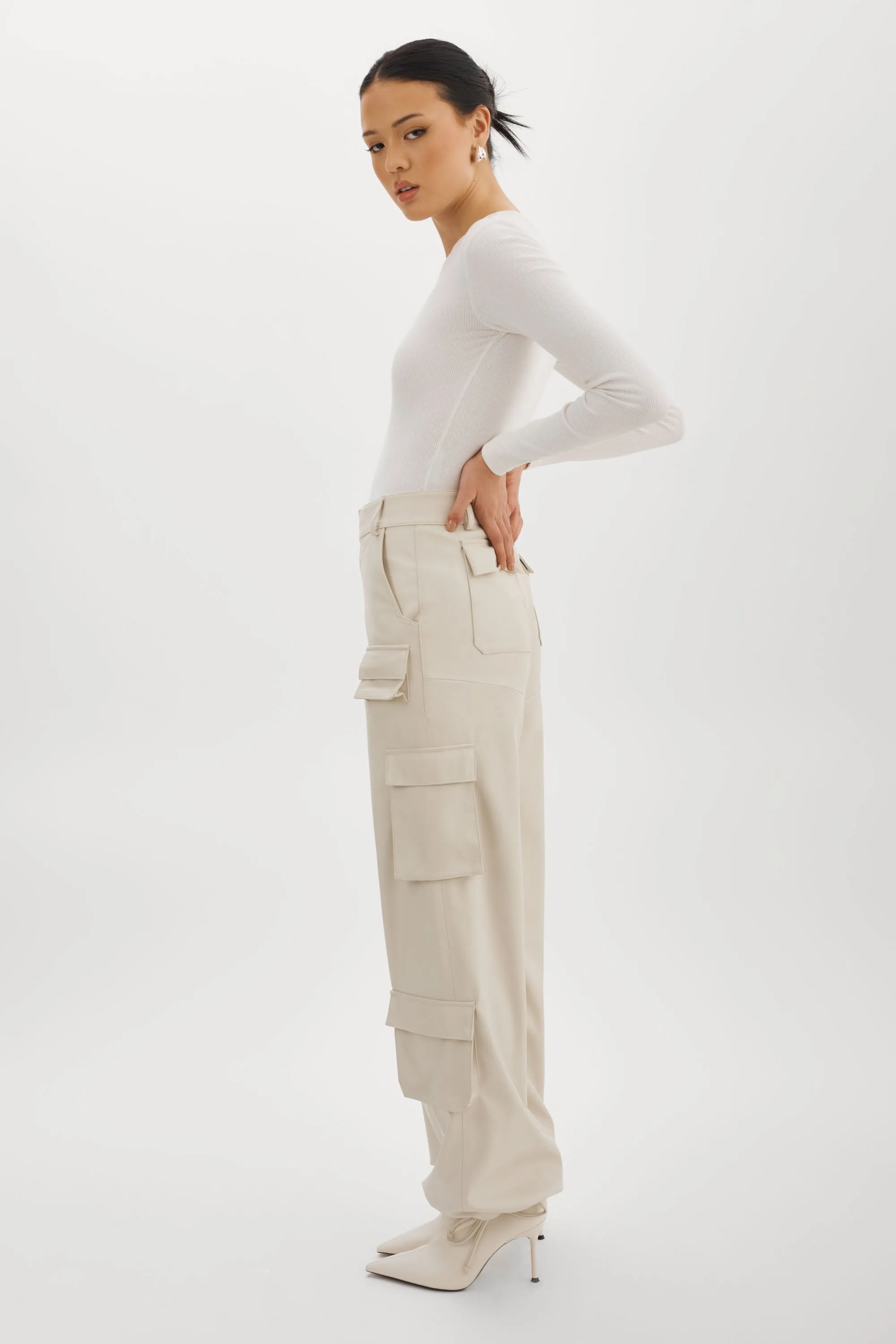 BOBBI SAMPLE | Faux Leather Cargo Pants sold by La Marque product image thumbnail 4