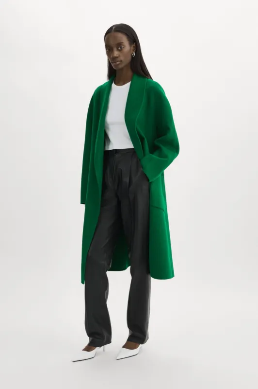 THARA | Shawl Collar Wool Coat sold by LAMARQUE