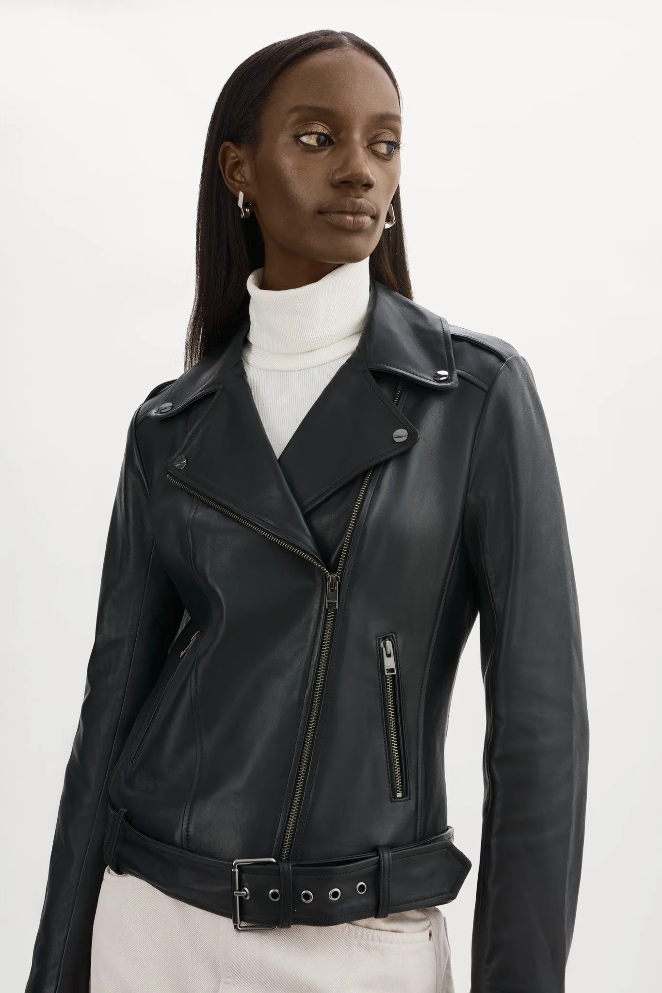 ELEKTRA | Leather Biker Jacket sold by La Marque product image thumbnail 3