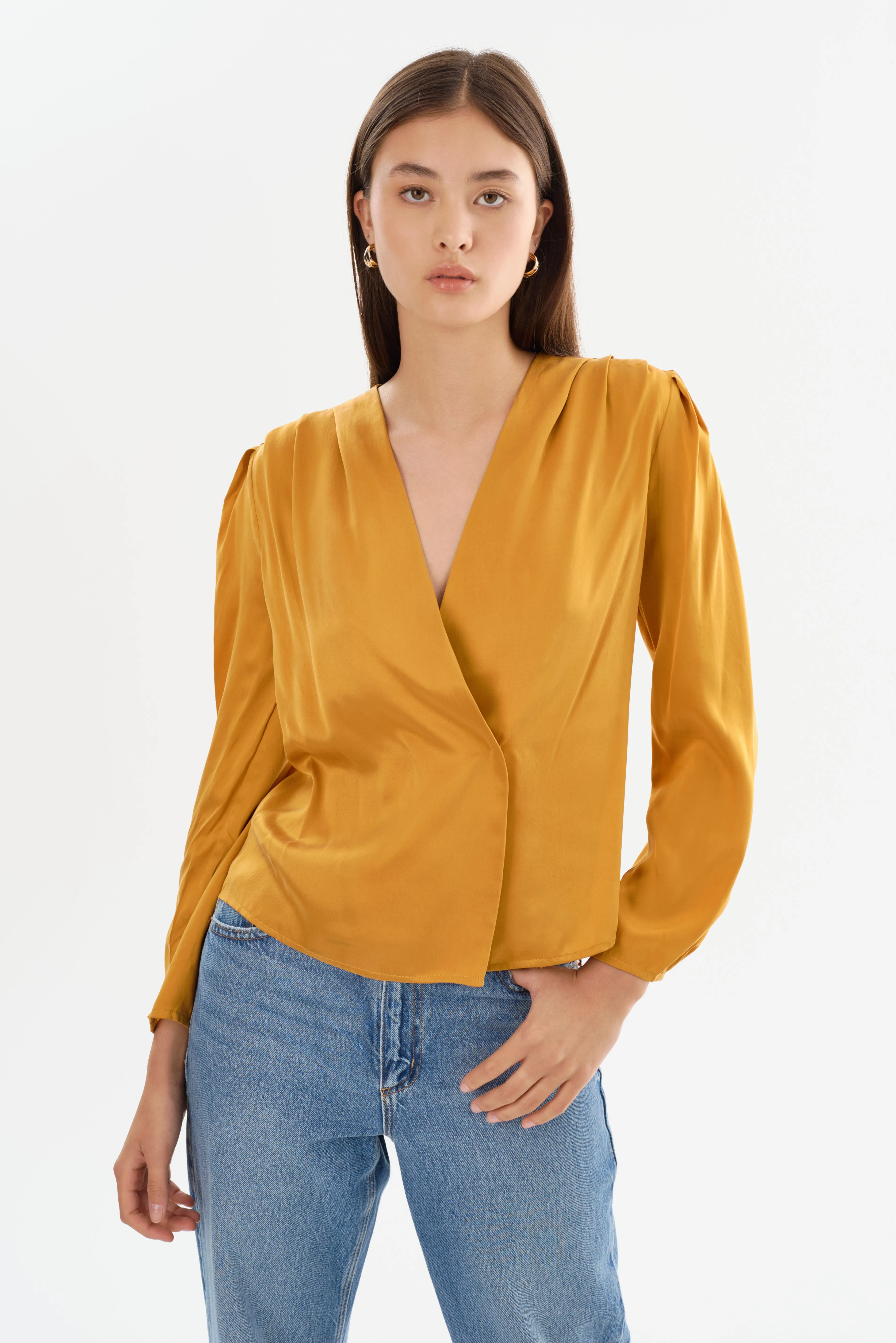 KIMORA | Silk Draped Blouse sold by La Marque