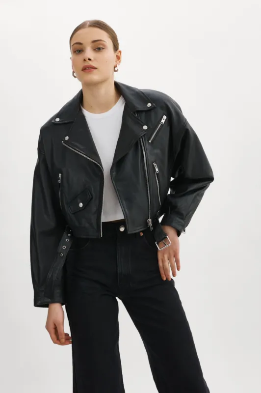 DYLAN | 80's Leather Biker Jacket sold by LAMARQUE