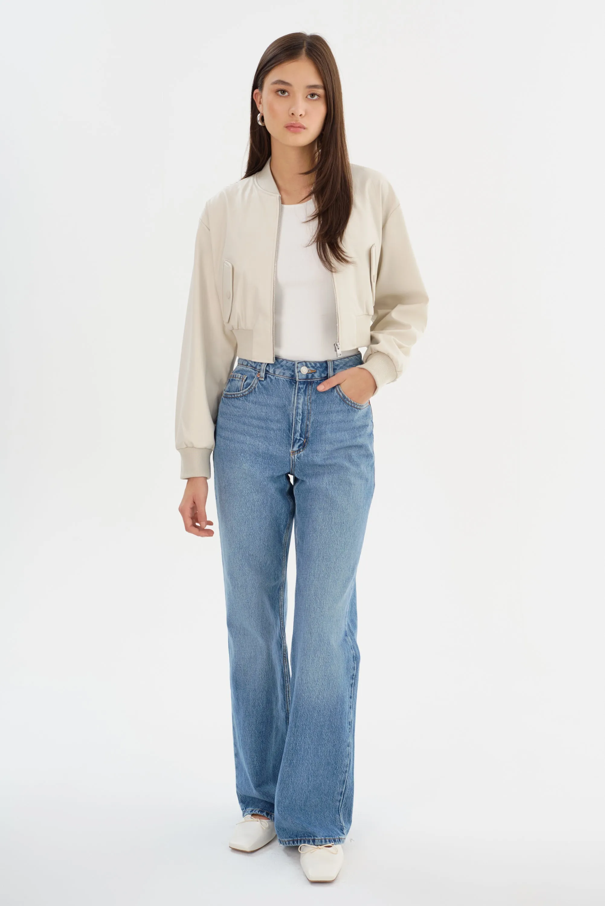 EVELIN | Faux Leather Cropped Bomber sold by LAMARQUE product image thumbnail 3