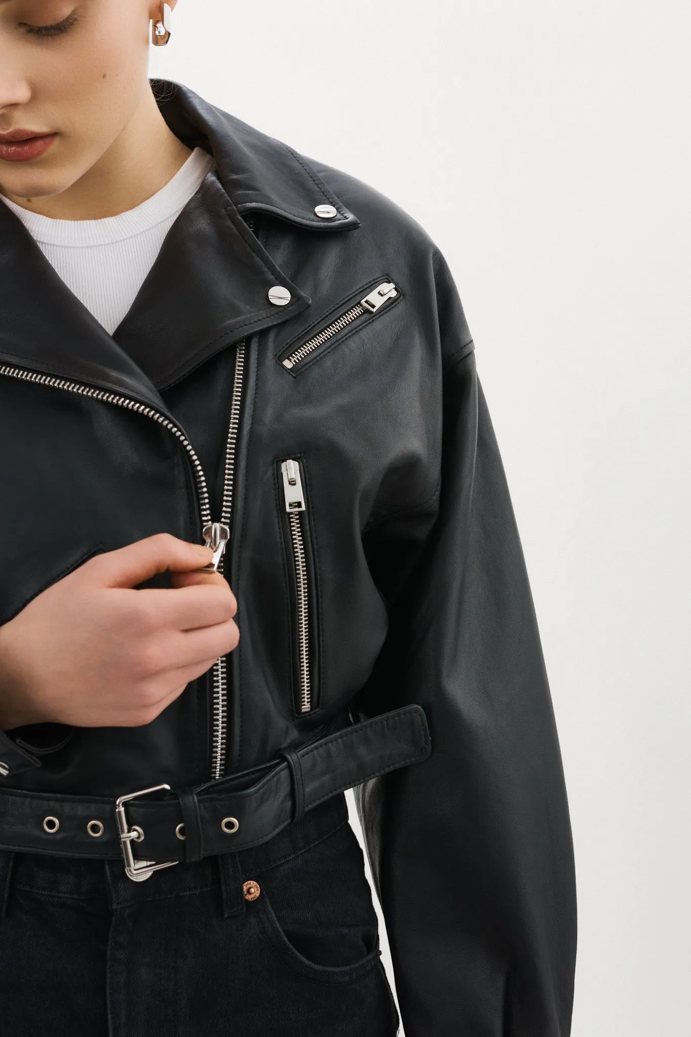 DYLAN | 80's Leather Biker Jacket sold by LAMARQUE product image thumbnail 5