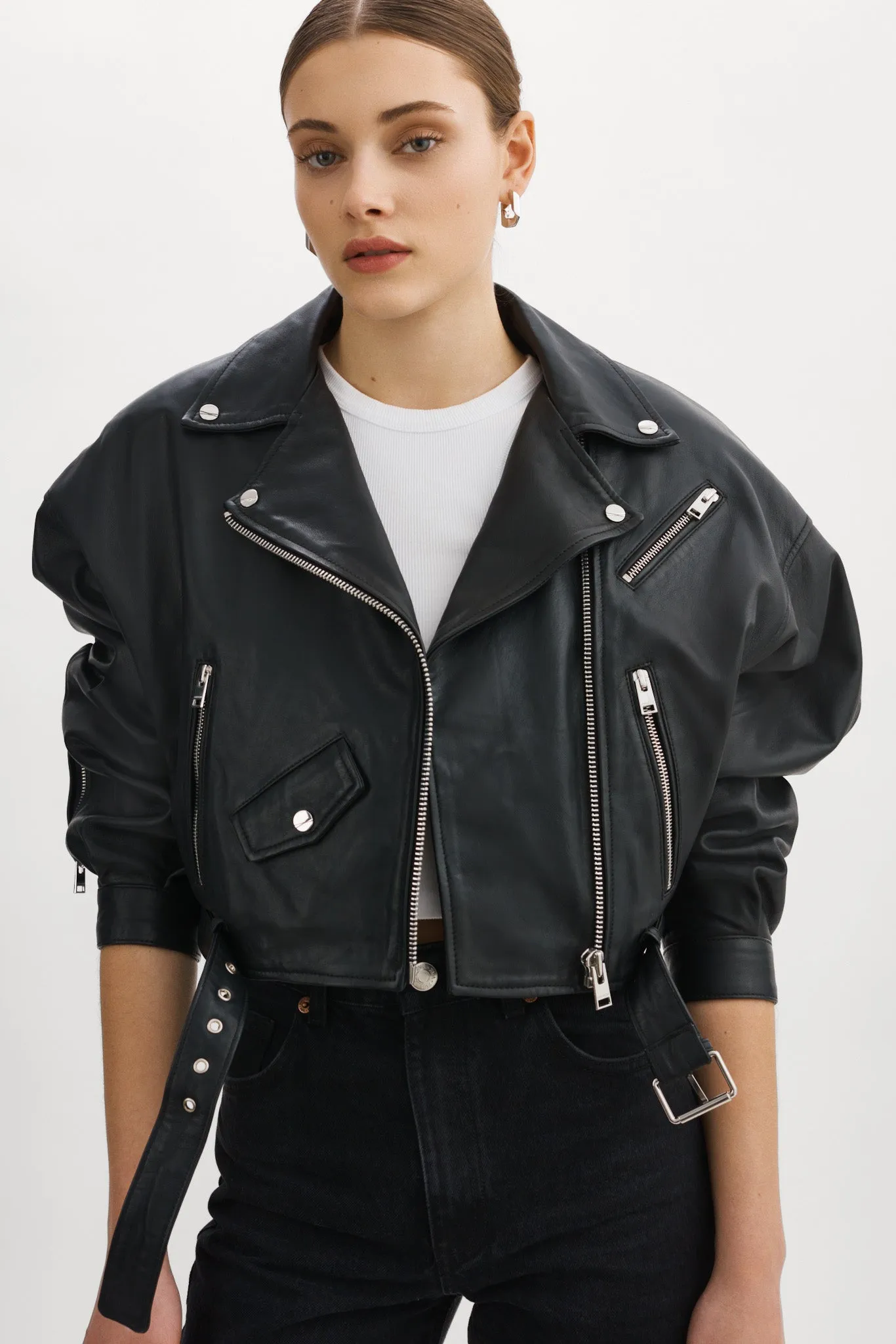 DYLAN | 80's Leather Biker Jacket sold by LAMARQUE product image thumbnail 2
