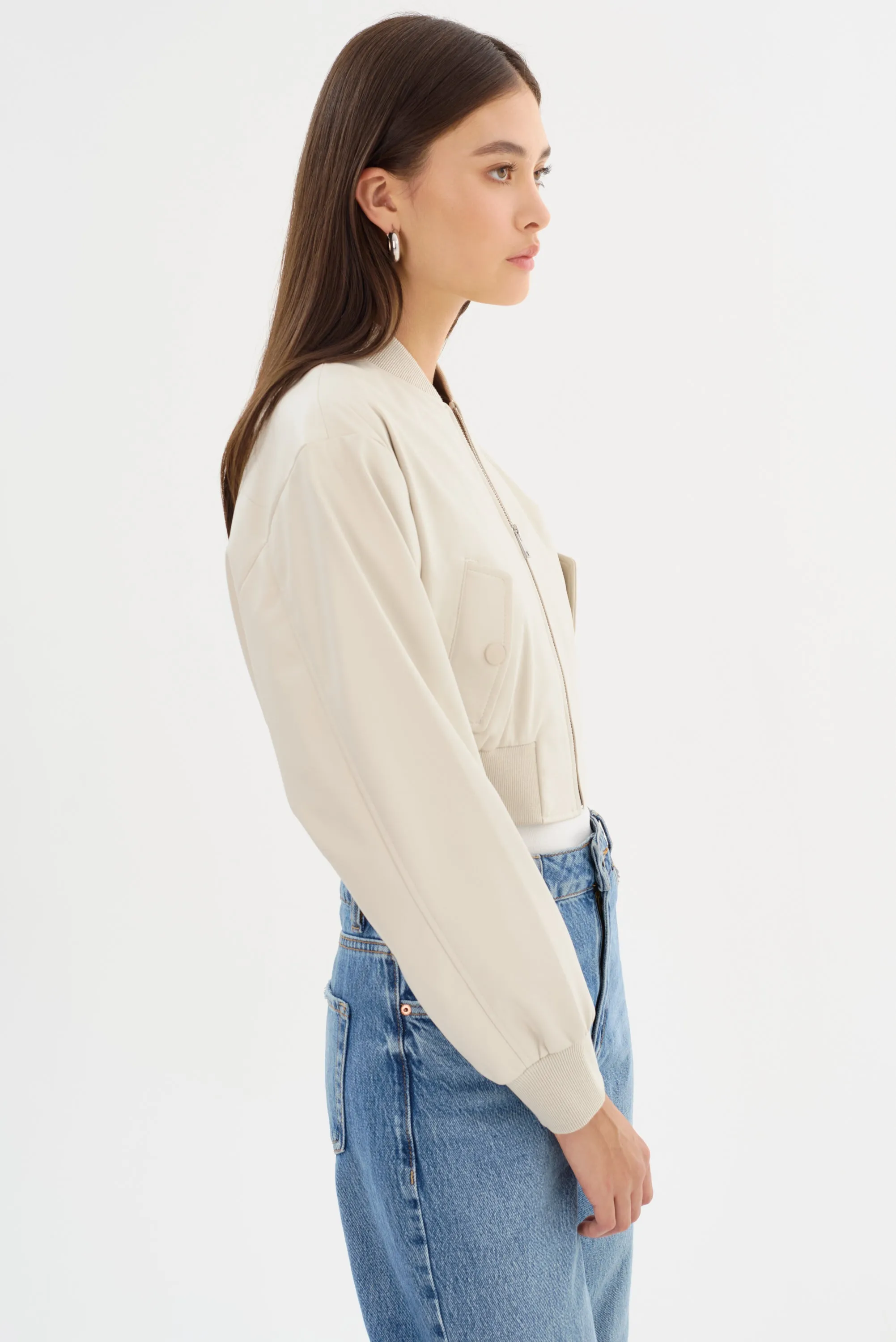 EVELIN | Faux Leather Cropped Bomber sold by LAMARQUE product image thumbnail 5