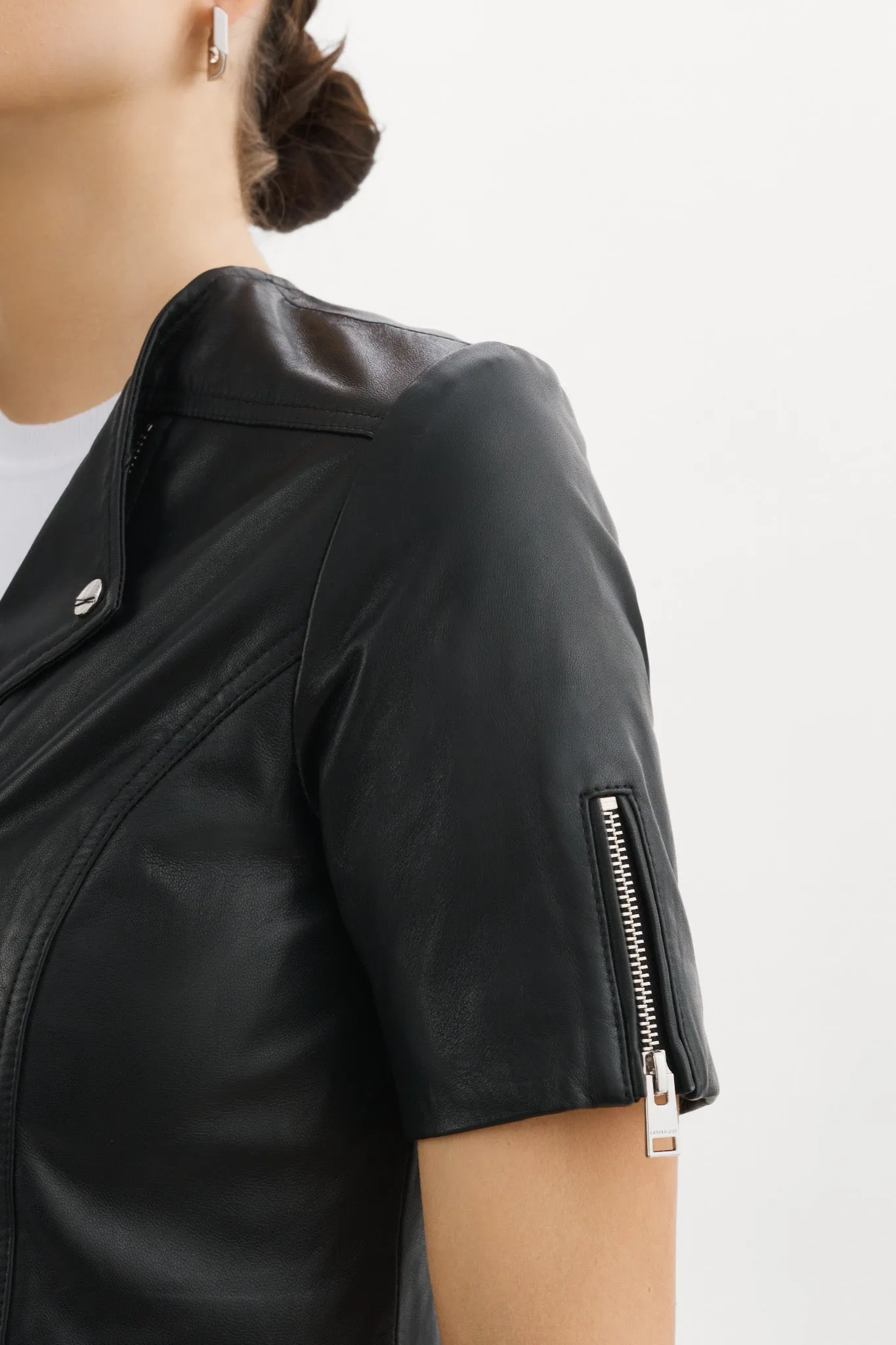 KIRSI | Cropped Biker Jacket sold by LAMARQUE product image thumbnail 5