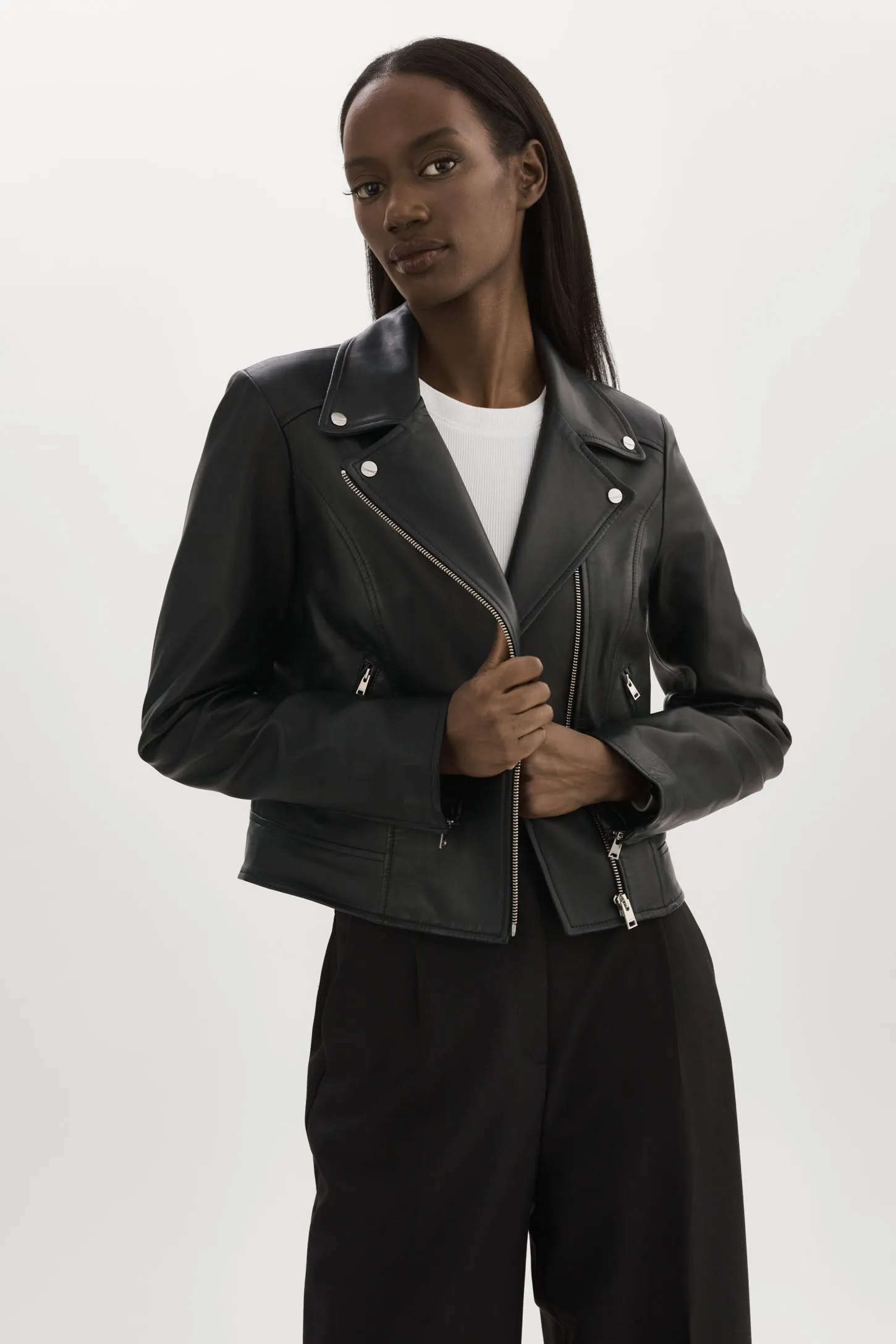 KELSEY | Leather Biker Jacket sold by LAMARQUE product image thumbnail 2