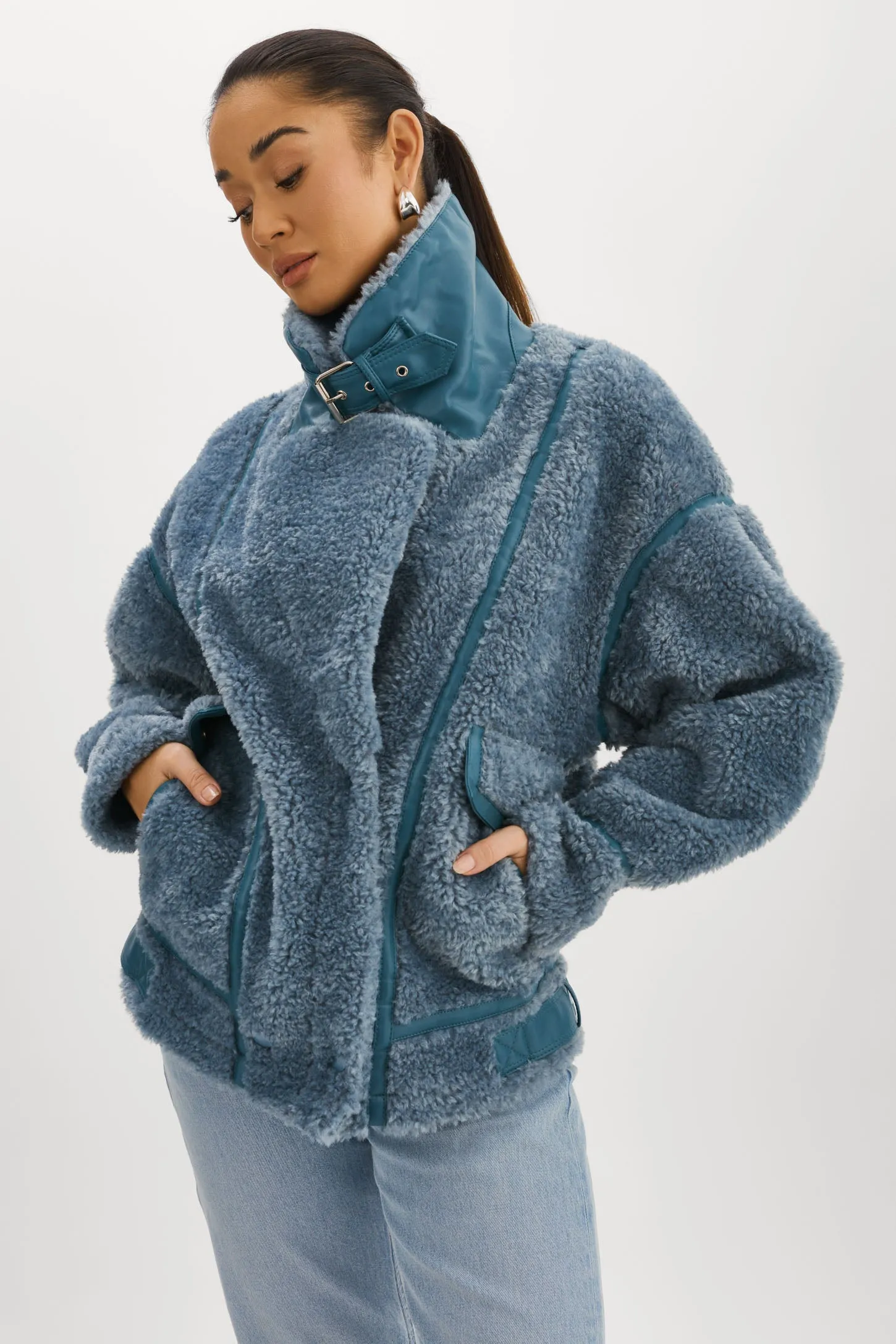 BADU | Oversized Faux Shearling Jacket sold by LAMARQUE product image thumbnail 3
