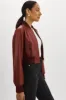 EVELIN | Faux Leather Cropped Bomber sold by La Marque
