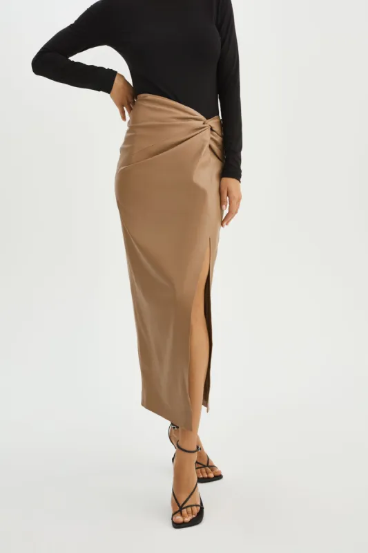 EILEEN | Faux Leather  Maxi Skirt sold by La Marque