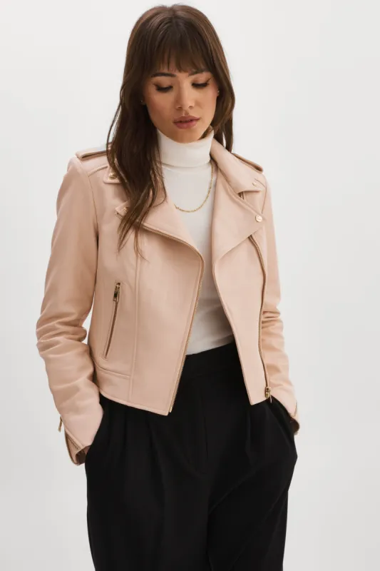 DONNA GOLD | Iconic Leather Biker Jacket sold by La Marque