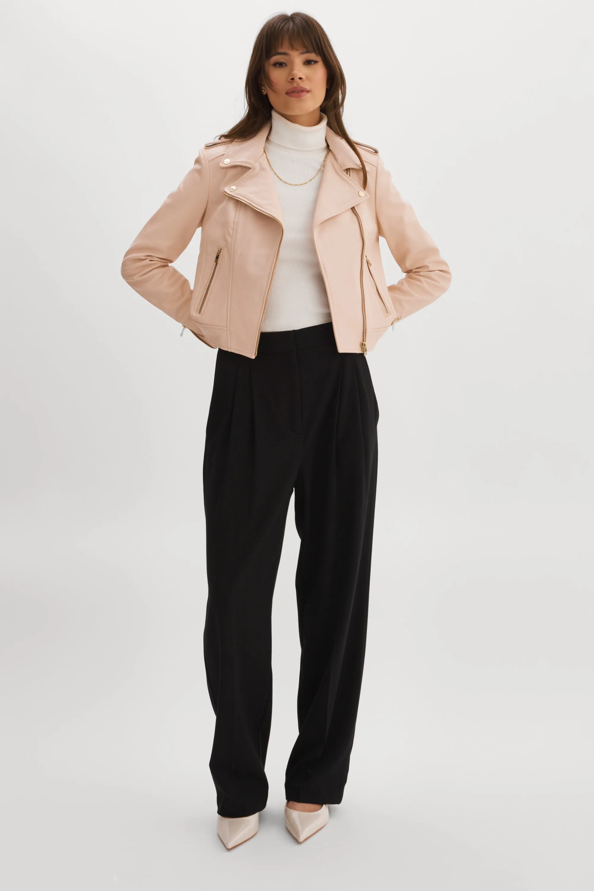 DONNA GOLD | Iconic Leather Biker Jacket sold by La Marque product image thumbnail 3